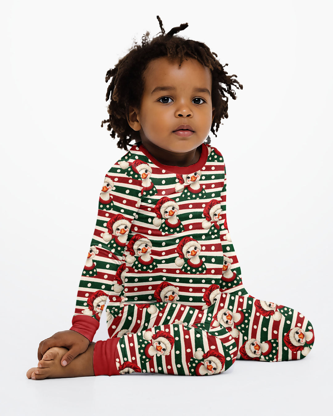 Santa Duck Bamboo Two Piece Long Sleeve Pajama Set