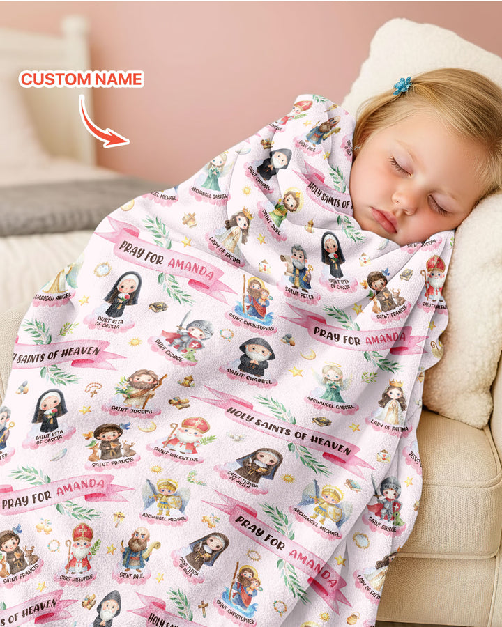 Holy Saints of Heaven Custom Name Bamboo Blanket