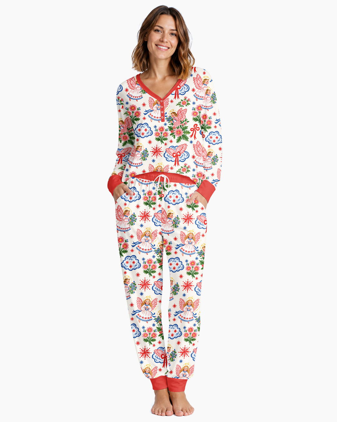 Angel Christmas Bamboo Women Pajama Set