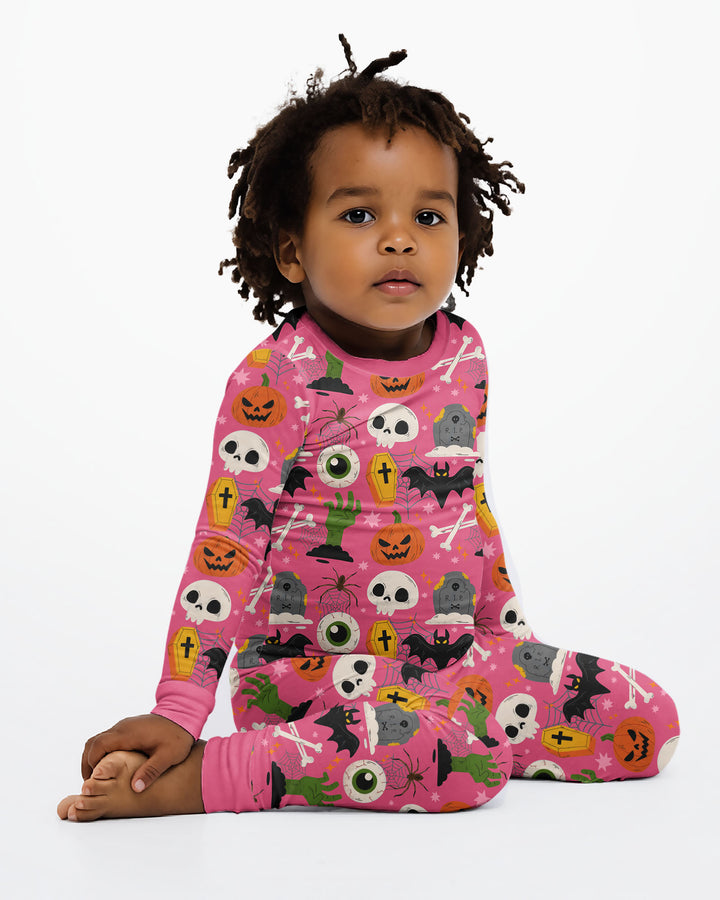 Little Monsters Bamboo Two Piece Long Sleeve Pyjamas Set For Halloween