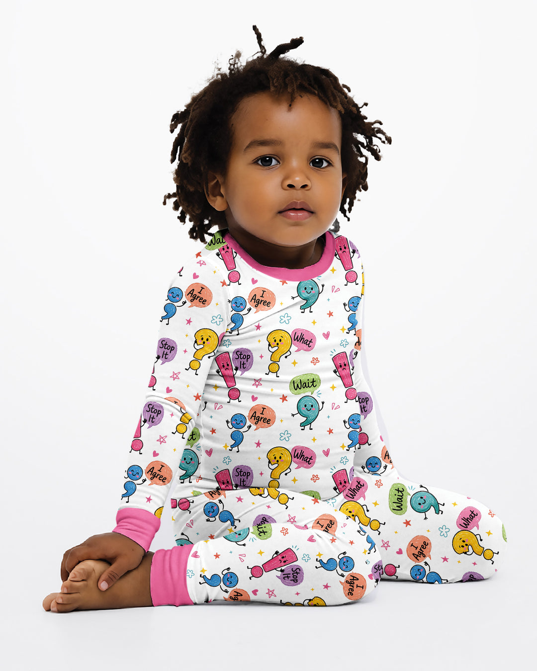 Punctuation Emotion Two Piece Long Sleeve Pajama Set
