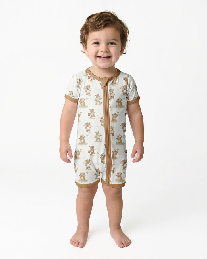Little Sports Bears Bamboo Shorty Zippy