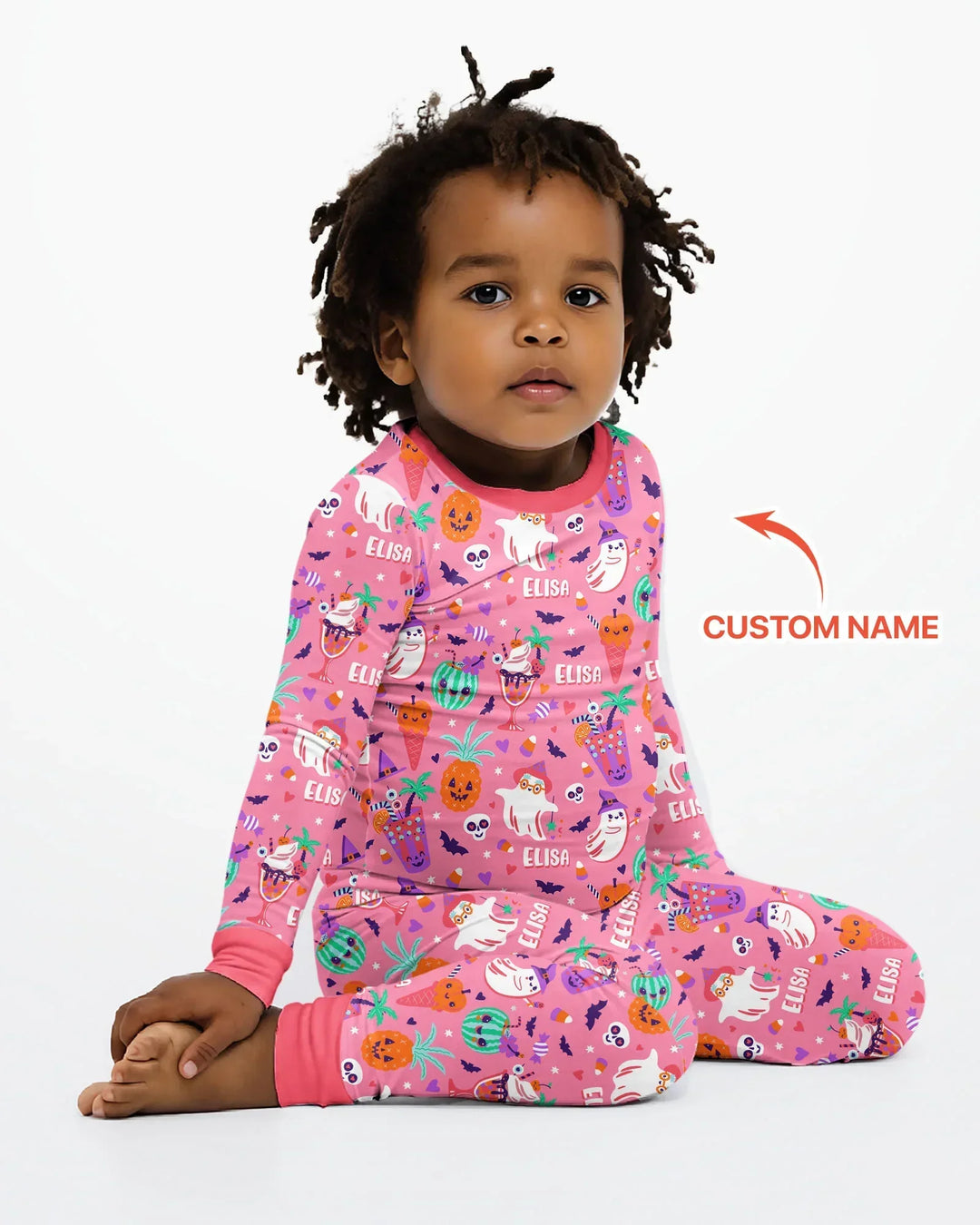 Summerween Doodles Bamboo Two Piece Long Sleeve Pajama Set