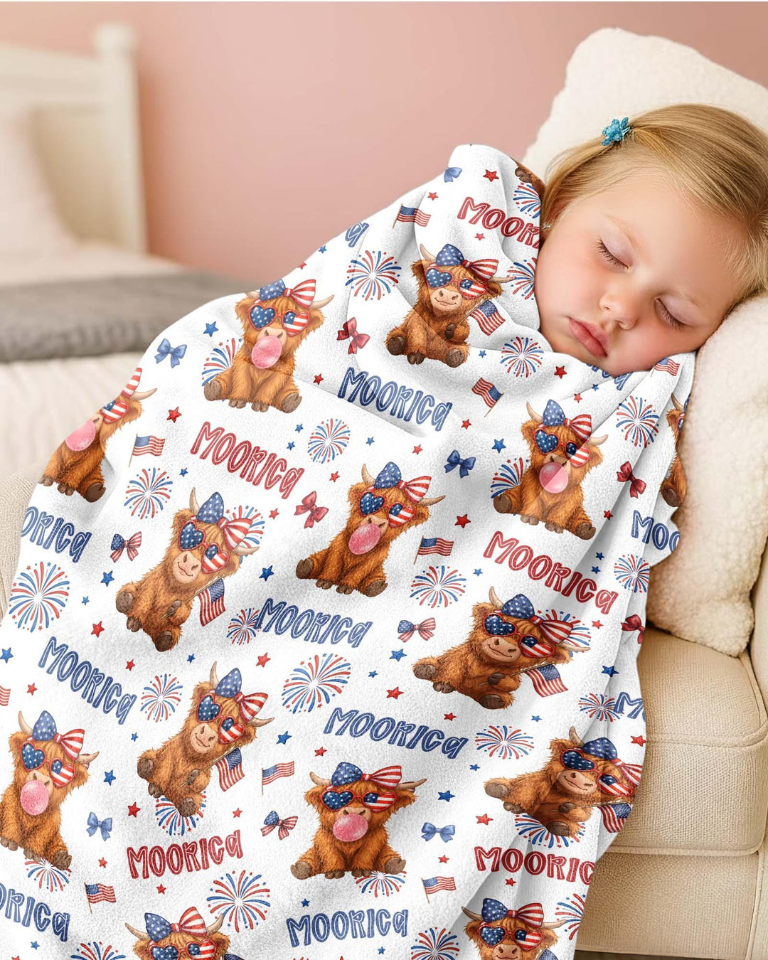 Moo-Rica Cowgirl Bamboo Blanket