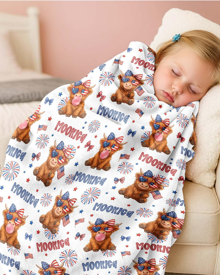 Moo-Rica Cowgirl Bamboo Blanket