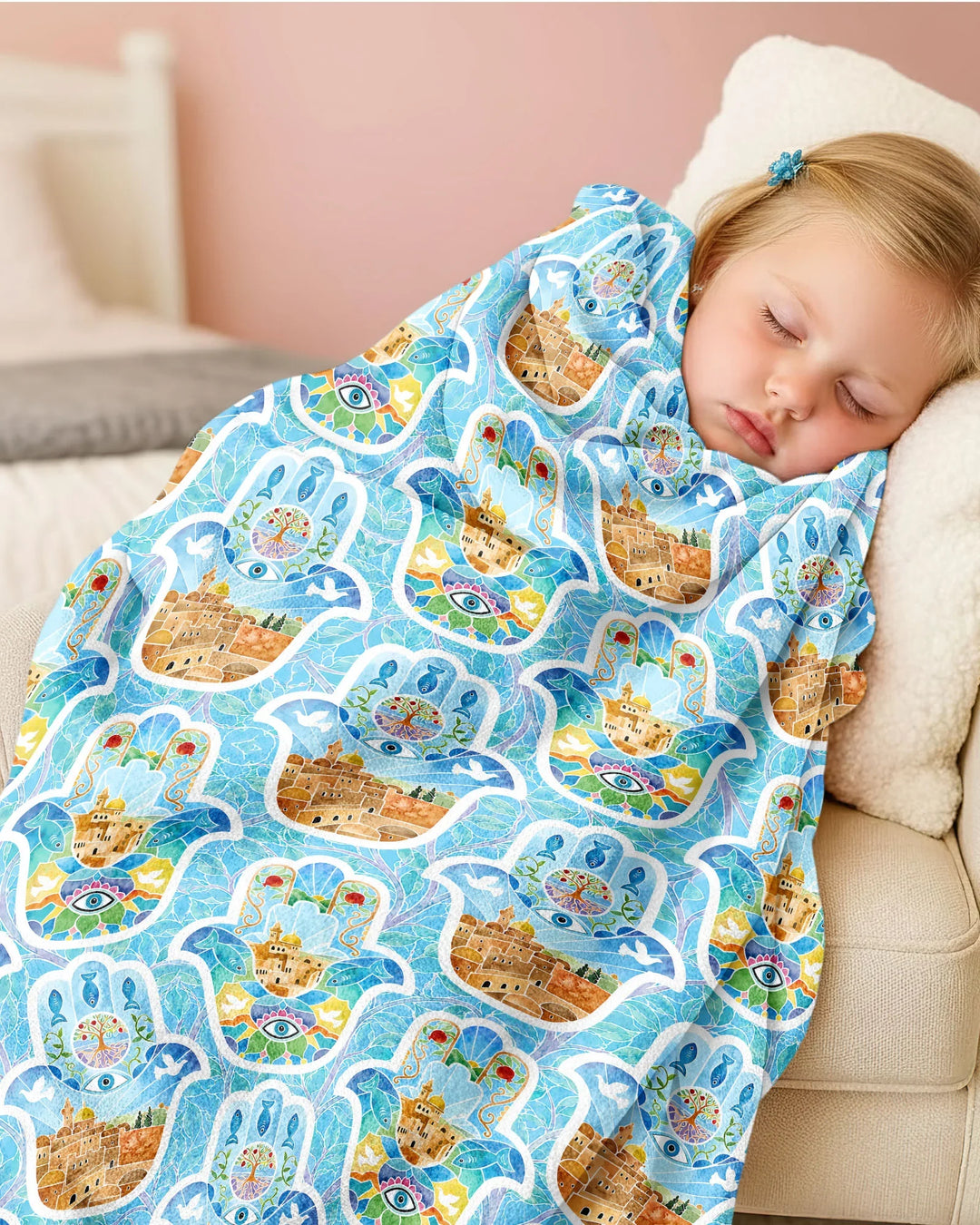 Hamsa Hand Bamboo Blanket