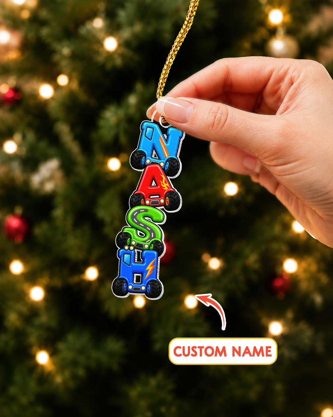 Letter Wooden Car Acrylic Ornament