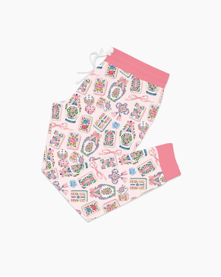 Chinoiserie Mahjong Mommy & Me Matching Bamboo Women Pajama Set