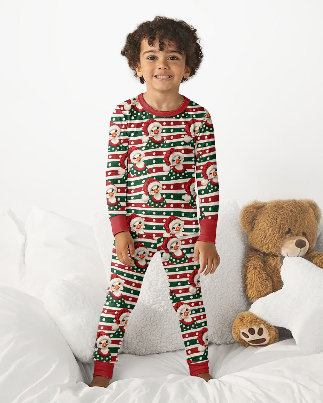 Santa Duck Bamboo Two Piece Long Sleeve Pajama Set