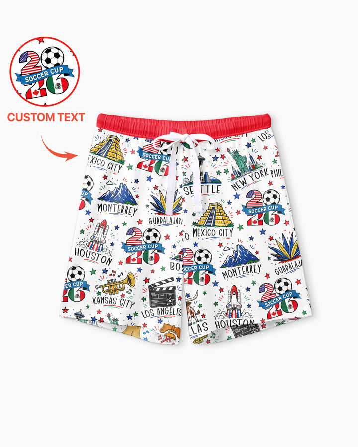 2026 Soccer Cup Host Citties Bamboo Women Short Sleeve Short Pajama Set
