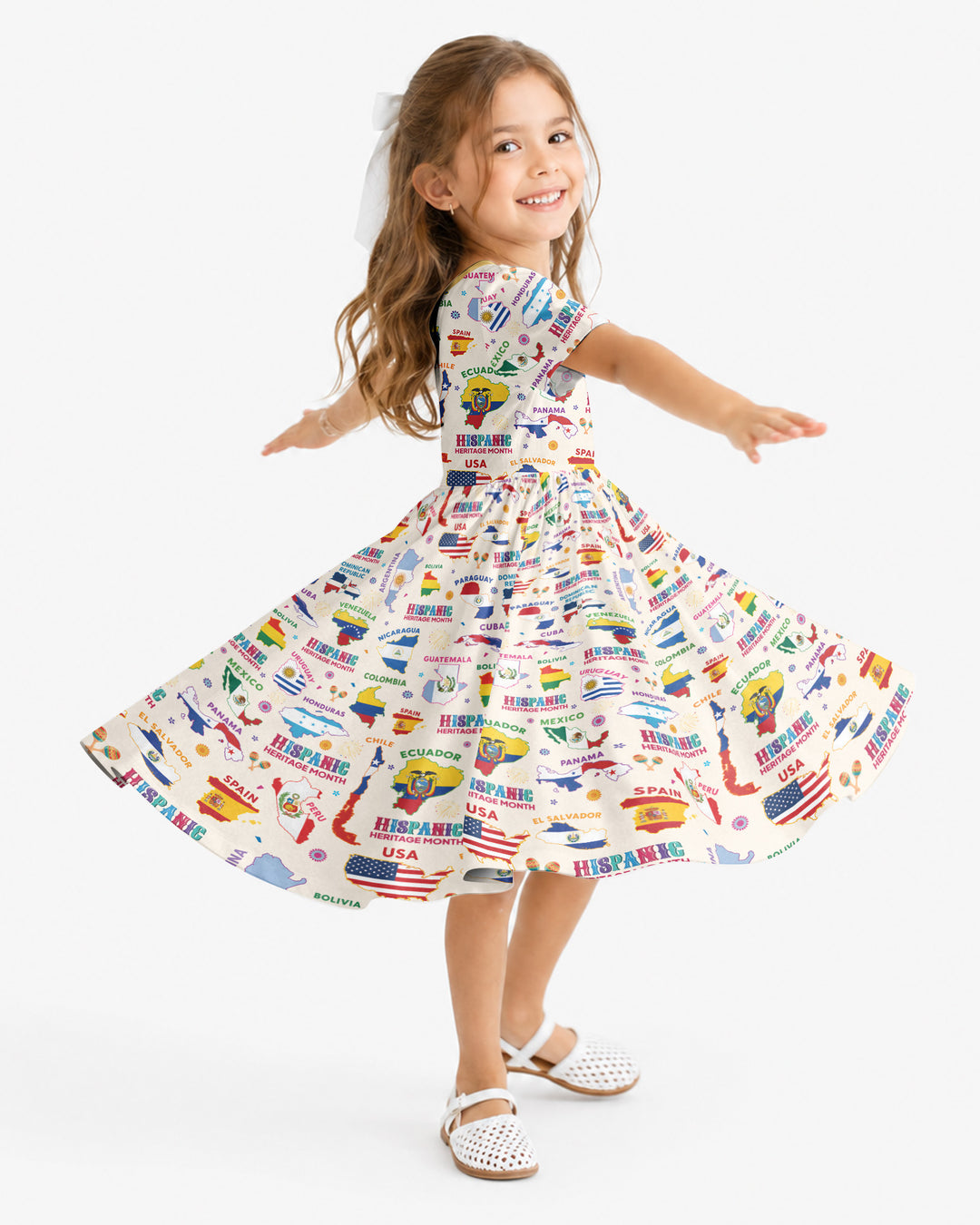 Hispanic Heritage Month Country Flags Bamboo Twirl Dress