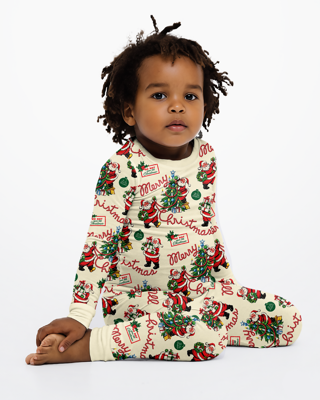 Funny Christmas Santa Bamboo Two Piece Long Sleeve Pajama Set