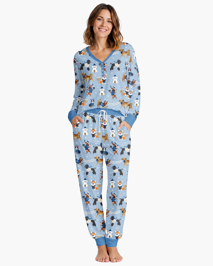 Hanukkah Dogs Bamboo Women Pajama Set