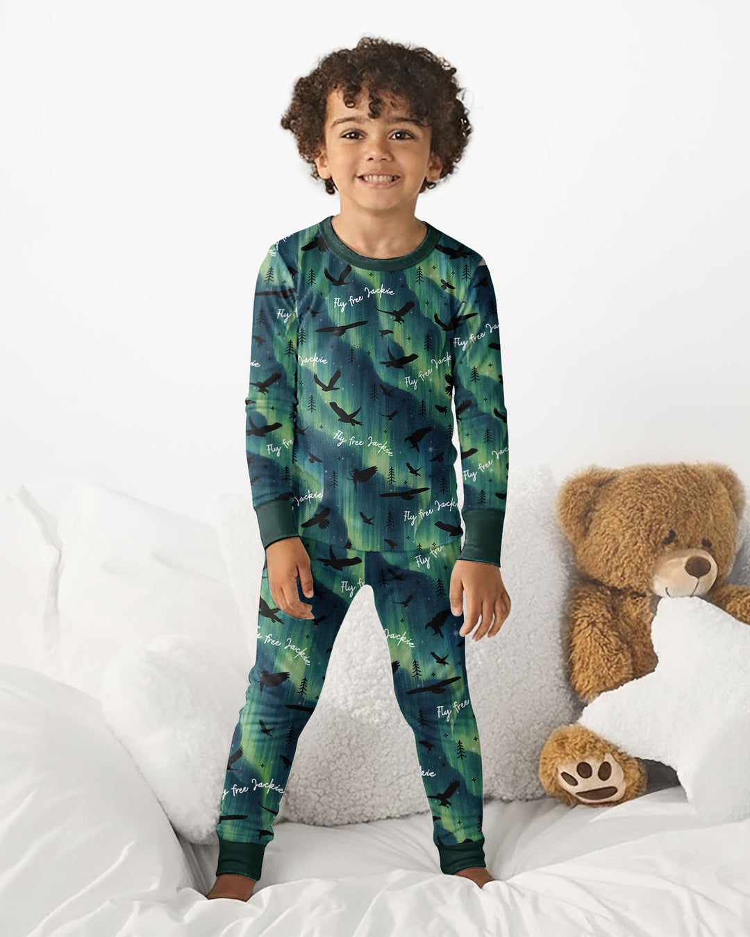 Fly Free Jackie Eagle Bamboo Two Piece Long Sleeve Pajama Set