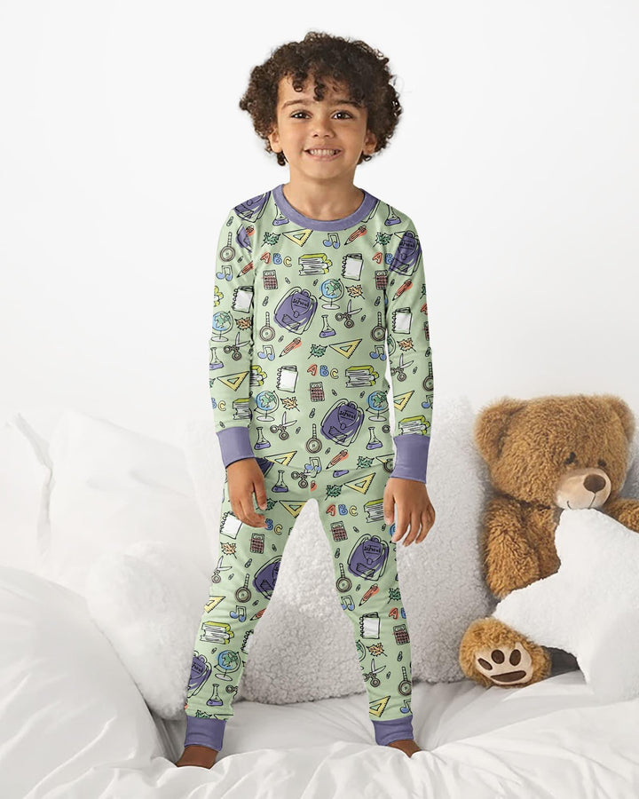 Doodle School Days Bamboo Two Piece Long Sleeve Pajama Set