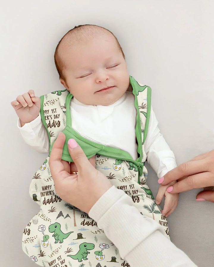 First Father's Day Daddysaurus Bamboo Sleep Bag