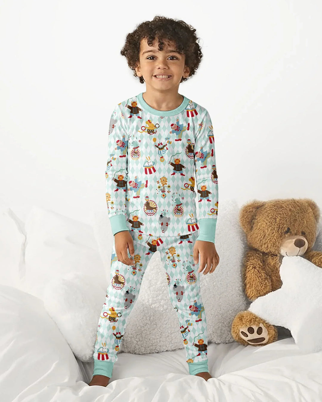 Circus Animal Bamboo Two Piece Long Sleeve Pajama Set