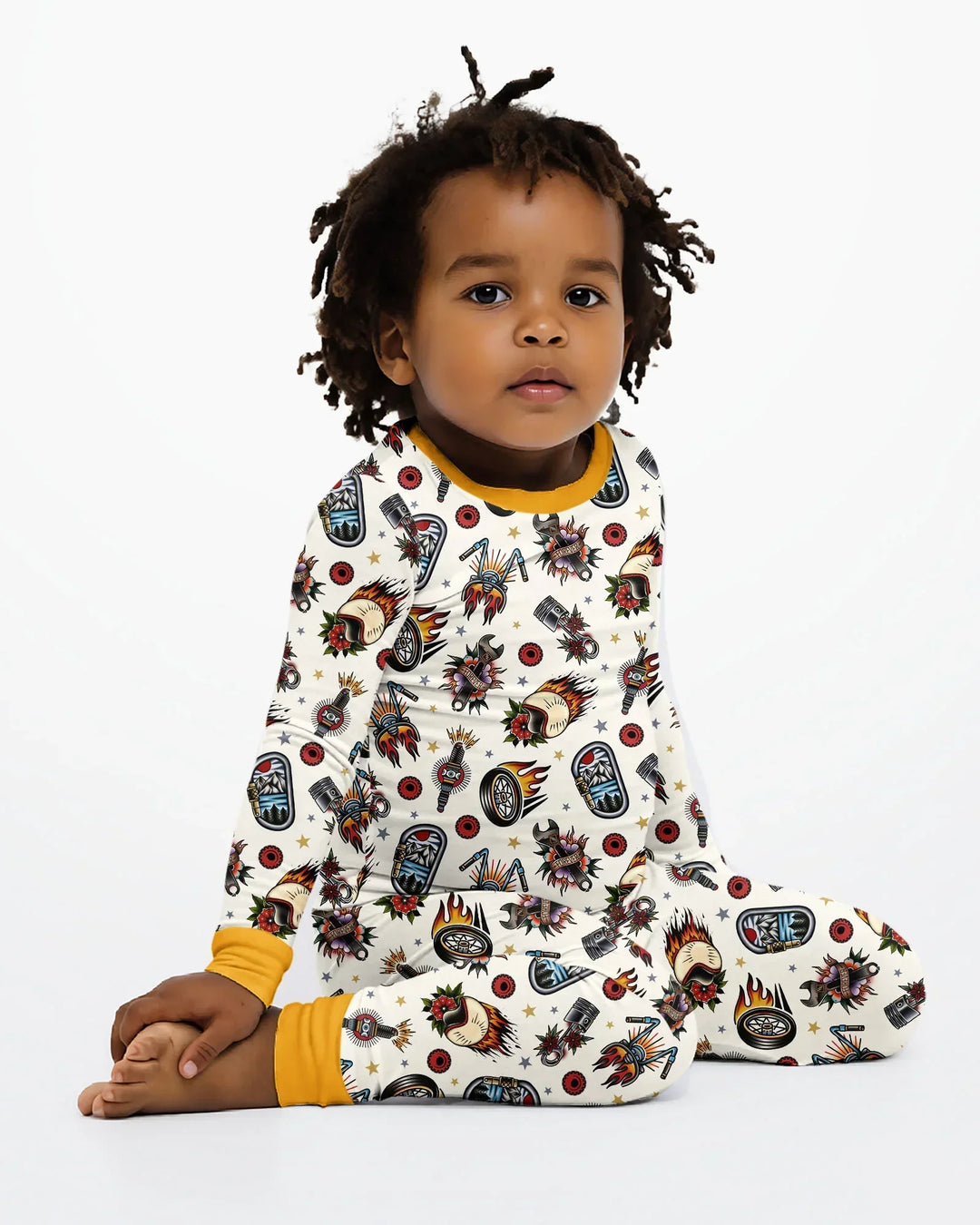 Born to Ride Together Family Matching Bamboo Two Piece Long Sleeve Pajama Set