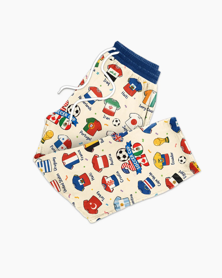 2026 Soccer World Jersey Flag Bamboo Men's Pajama Set