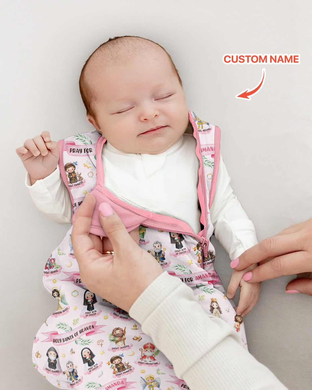 Holy Saints of Heaven Custom Name Bamboo Sleep Bag