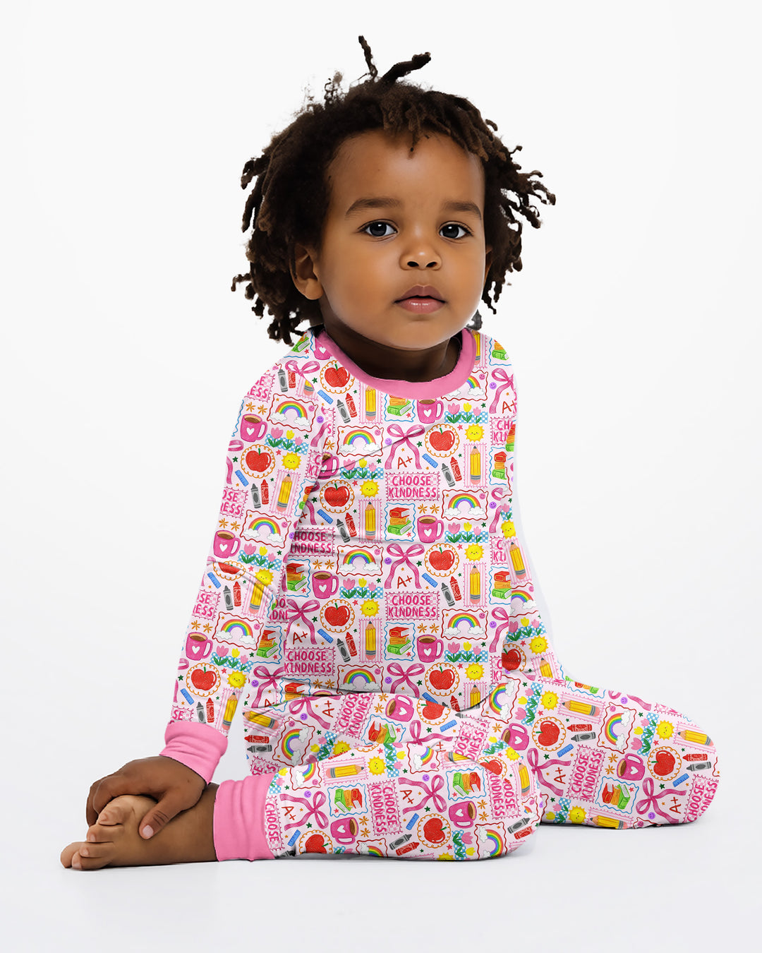 Kindness School Girl Bamboo Two Piece Long Sleeve Pajama Set