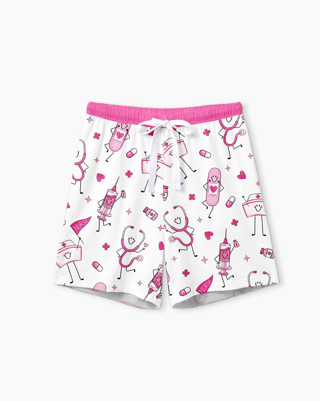 Cute Nurse Crew Bamboo Women Short Sleeve Short Pajama Set