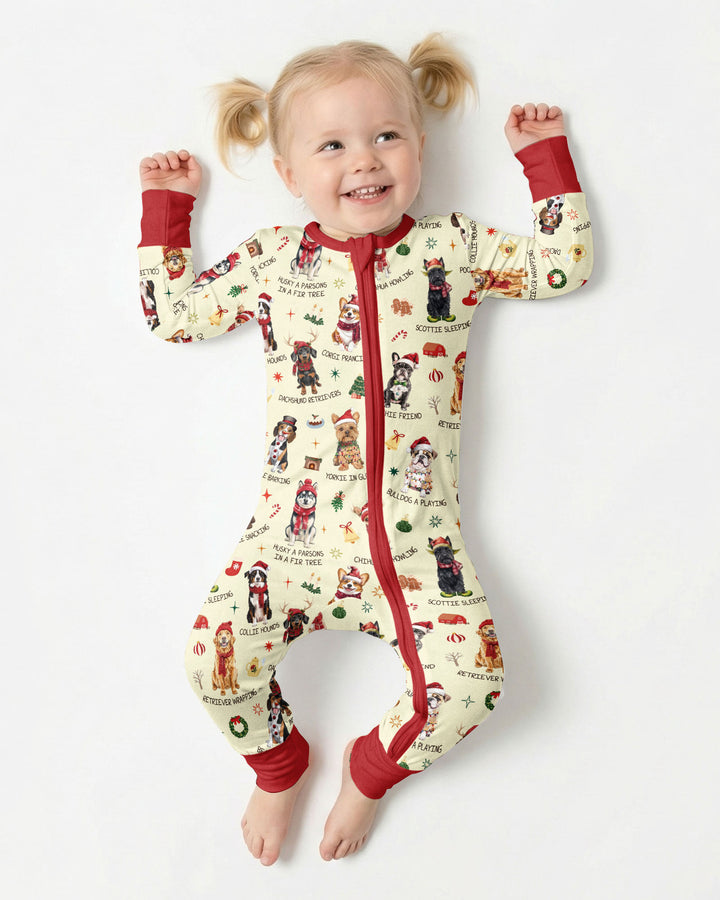 Retro 12 Dogs of Christmas Bamboo Convertible Zippy