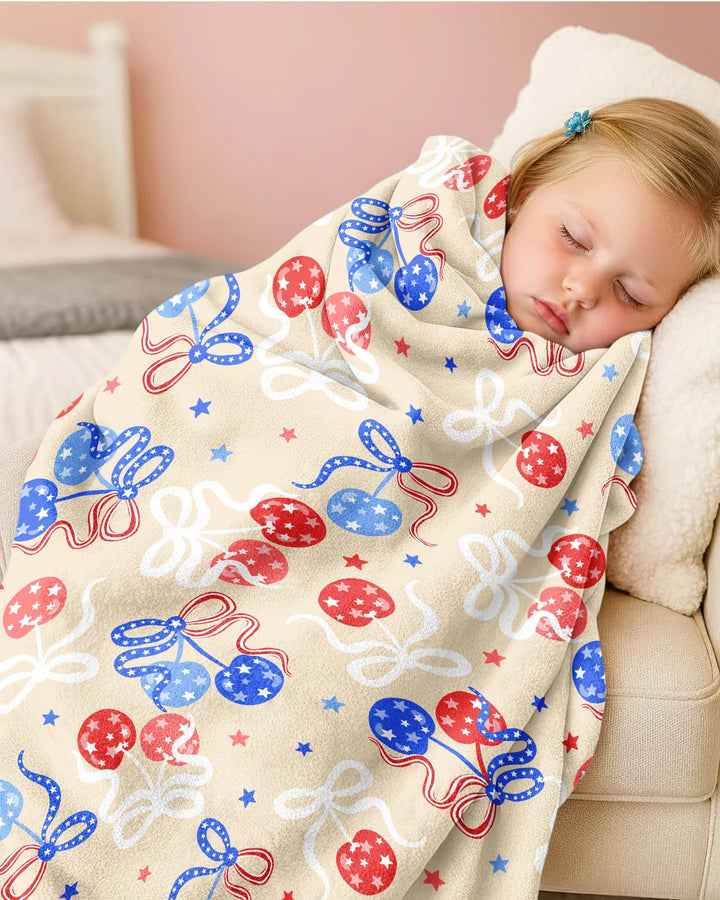 Cherry America 4th of July Bamboo Blanket