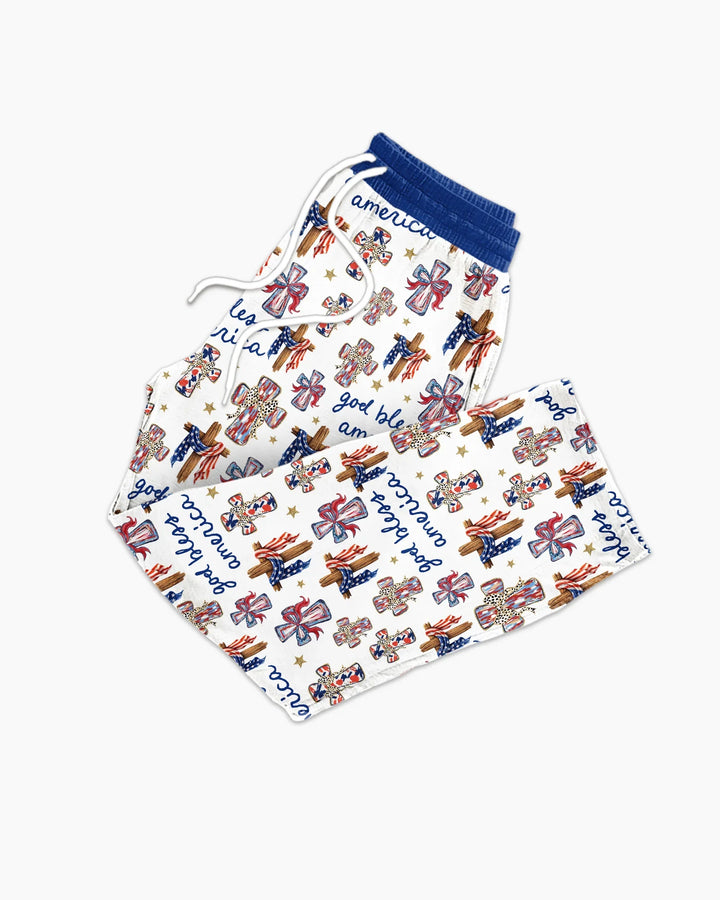 God Bless America Family Matching Bamboo Men's Pajama Set