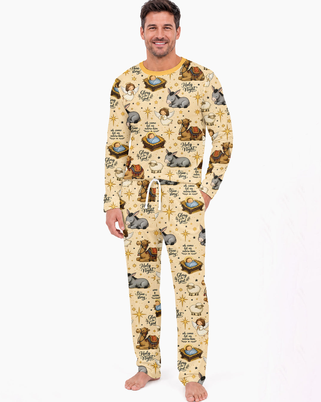 Nativity Christmas Holy Night Bamboo Men's Pajama Set
