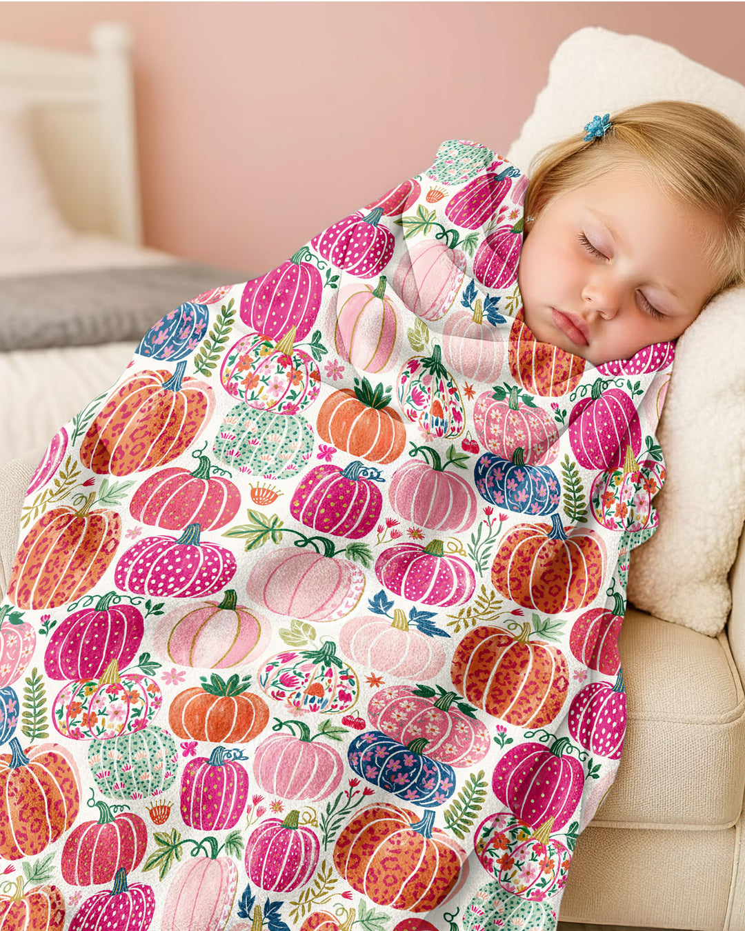 Pumpkin & Bloom Bamboo Blanket