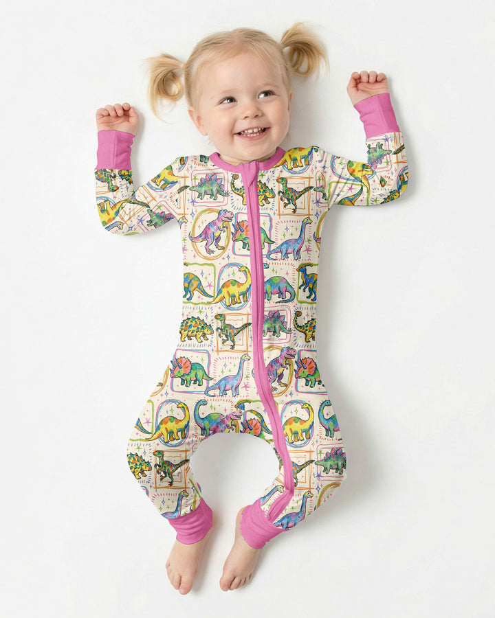 Colorful Dino Sketchbook Bamboo Convertible Zippy