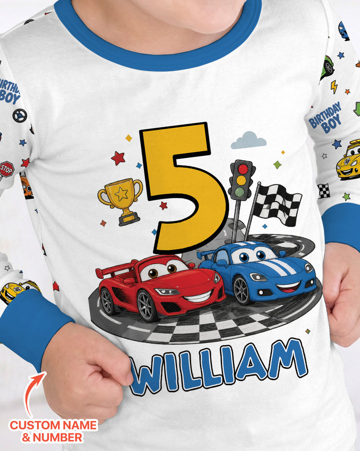 Birthday Racing Adventure Bamboo Two Piece Long Sleeve Pajama Set
