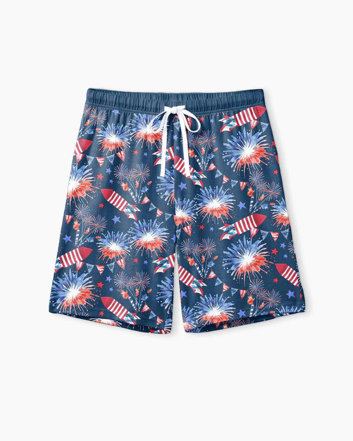 Firework Bamboo Men Short Sleeve Short Pajama Set