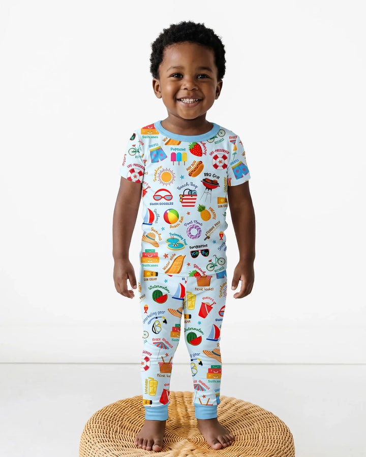 Love Summer Bamboo Two Piece Short Sleeve Pajama Set