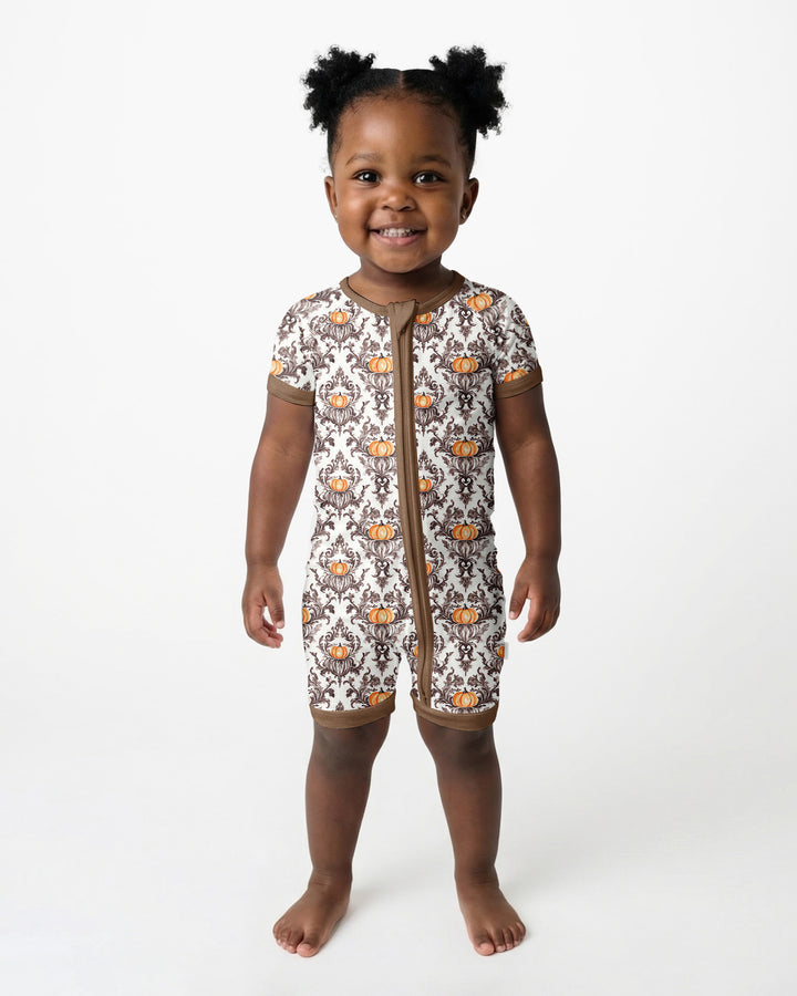 Pumpkin Toile Family Matching Bamboo Shorty Zippy