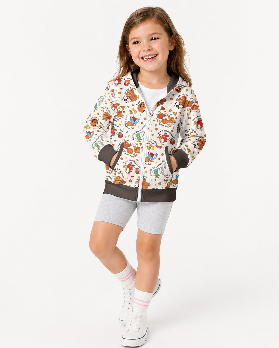 Just A Fall Goose Family Matching Bamboo Zip Hoodie
