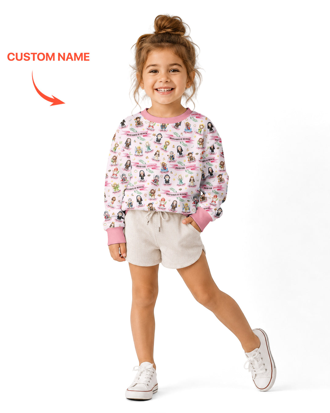 Holy Saints of Heaven Custom Name Bamboo Crewneck Sweatshirt