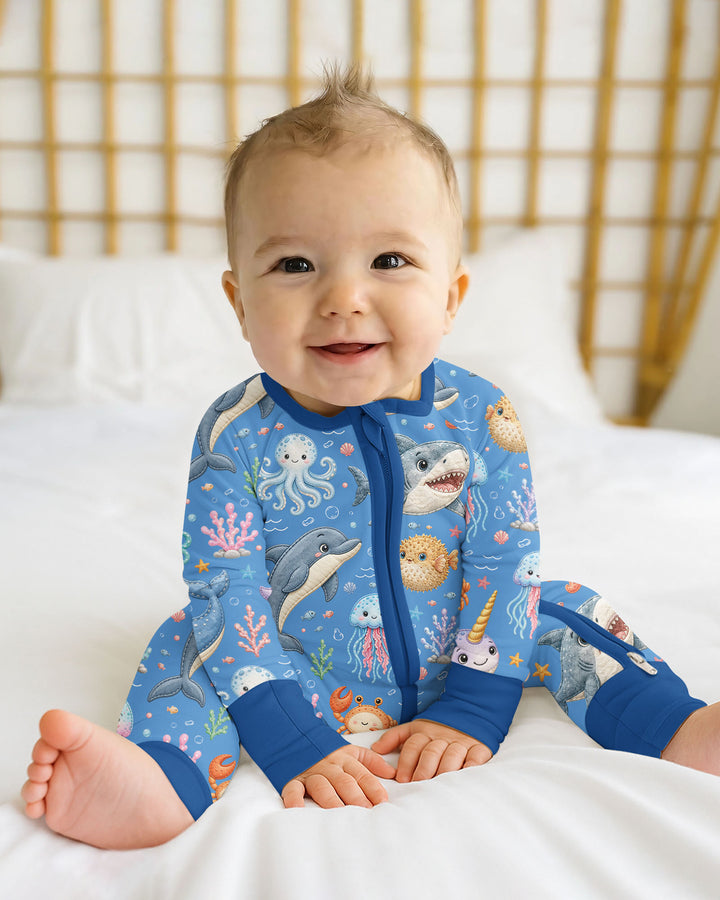 Cute Ocean Animals Bamboo Convertible Zippy
