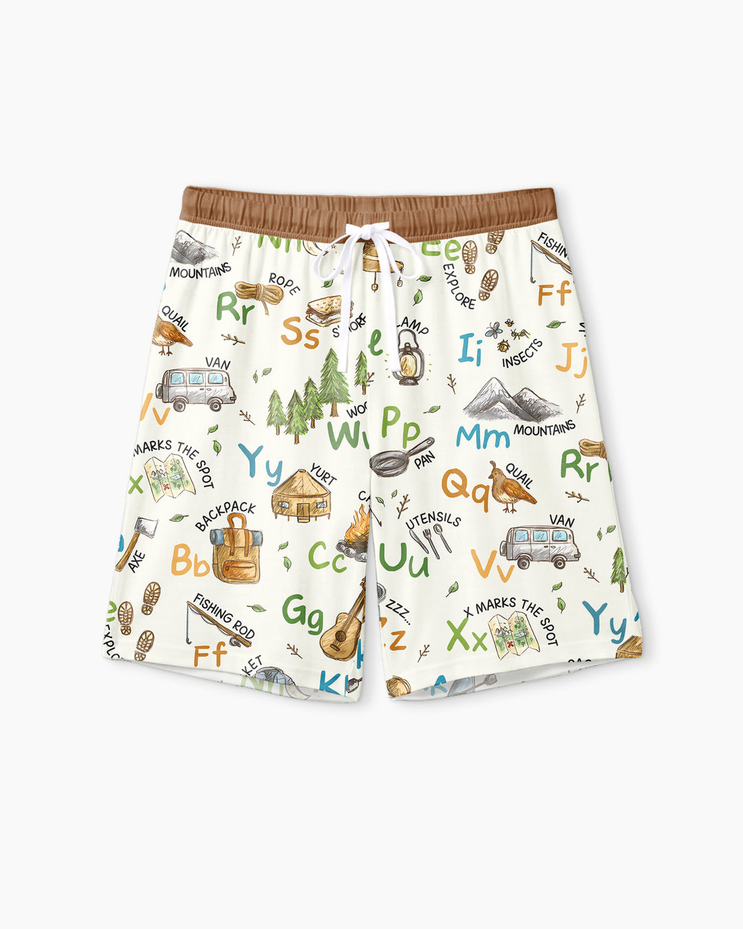 Adventure Alphabet ABCs Summer Camp Bamboo Men Short Sleeve Short Pajama Set