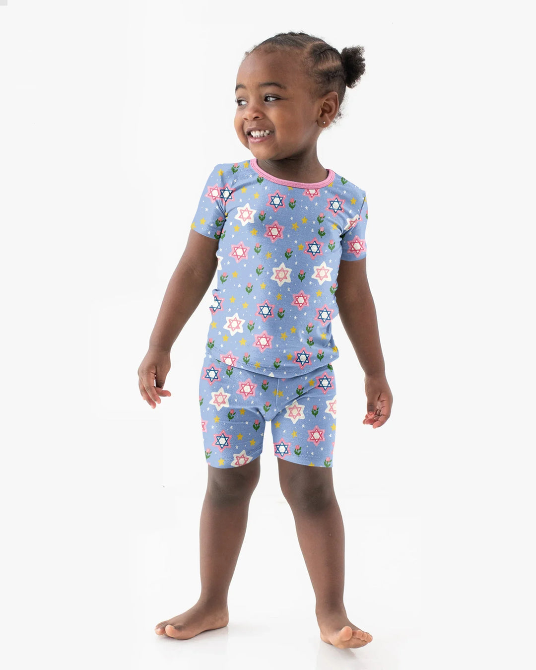 Starry Bloom Blessings Family Matching Bamboo Two Piece Short Sleeve Shorts Pajama Set