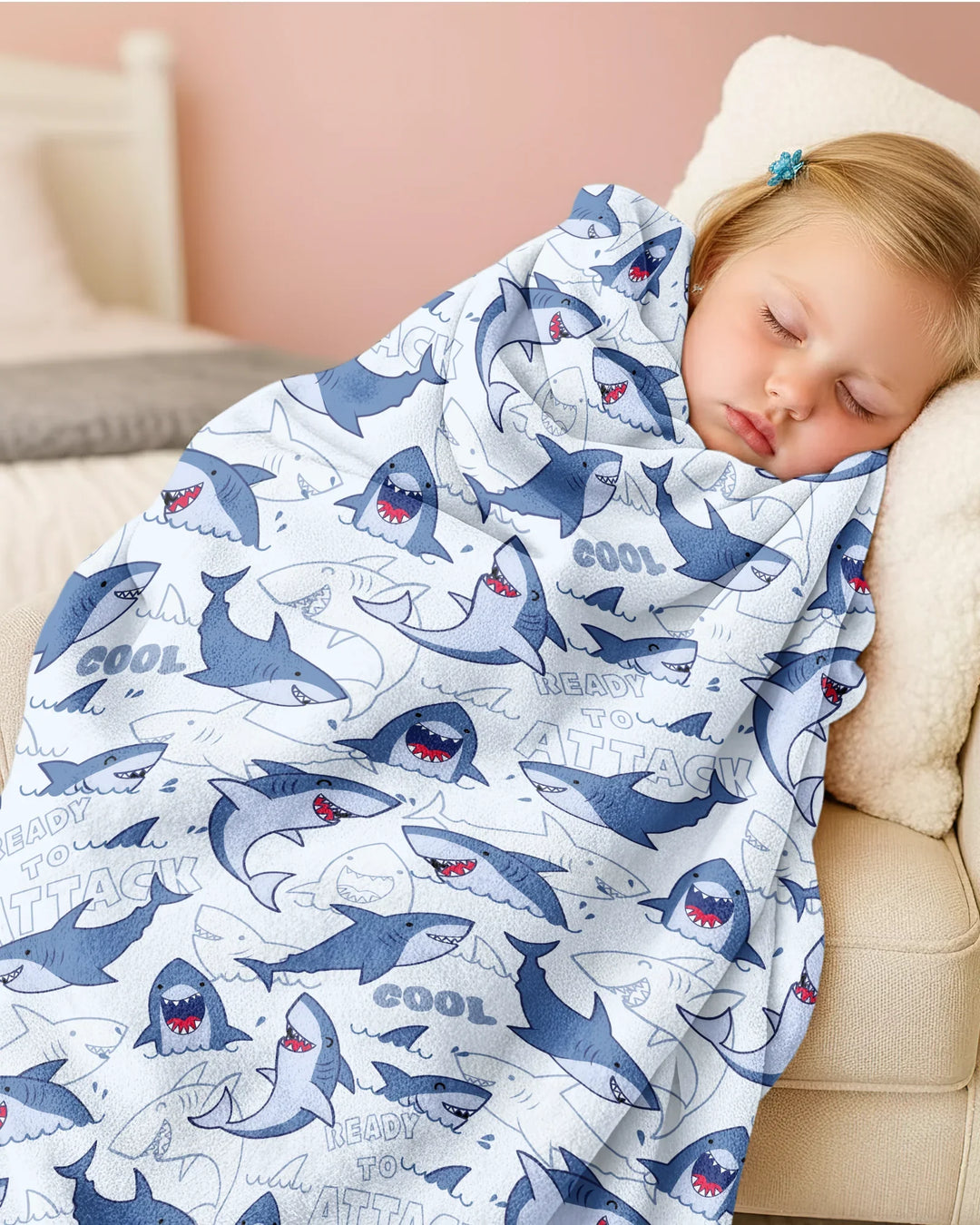 Big Sharks Attack Bamboo Blanket