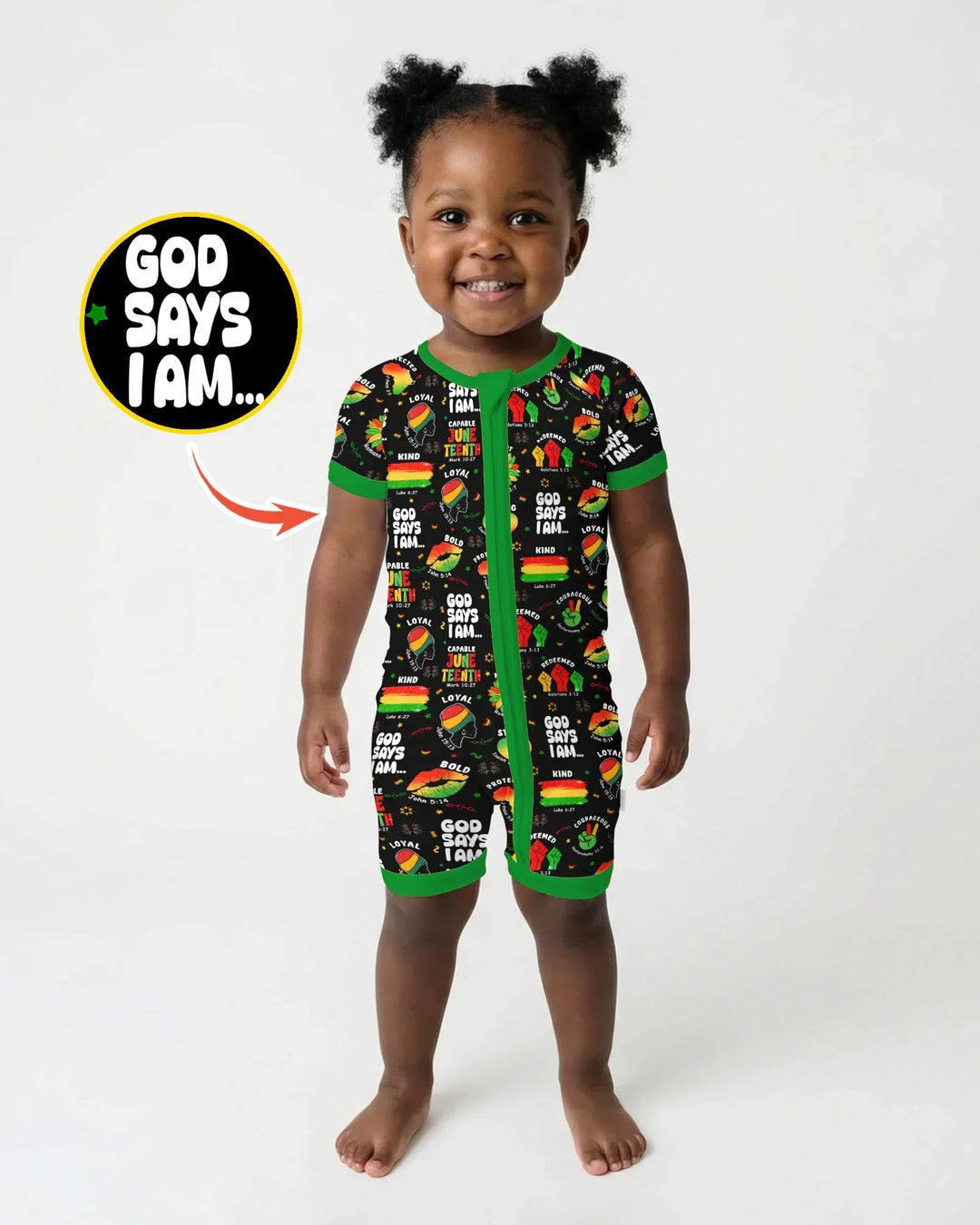God Says I Am Juneteenth Blessings Bamboo Shorty Zippy