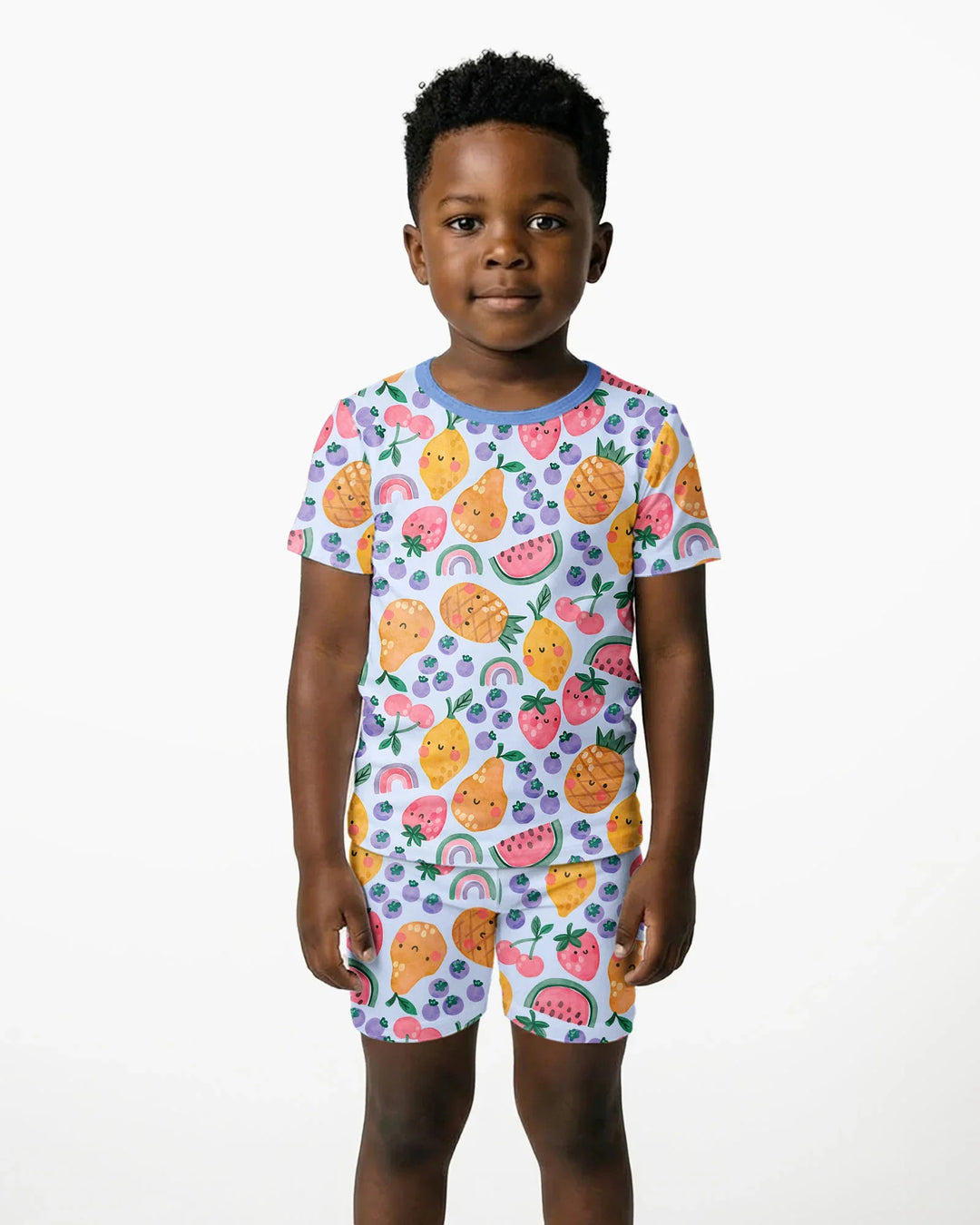 Fruitie Cuties Family Matching Bamboo Two Piece Short Sleeve Shorts Pajama Set