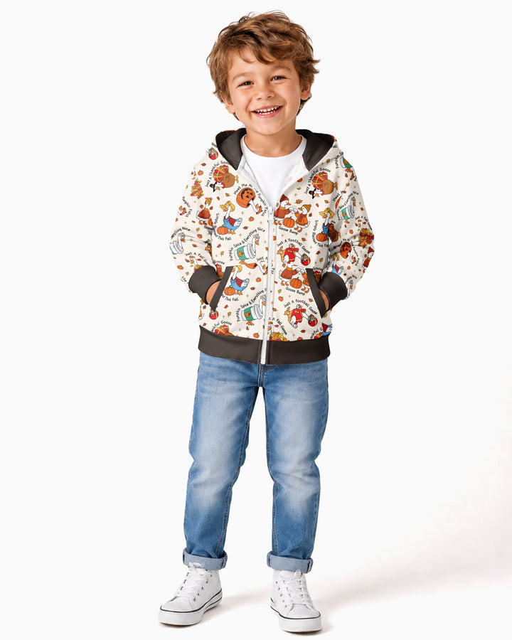 Just A Fall Goose Family Matching Bamboo Zip Hoodie