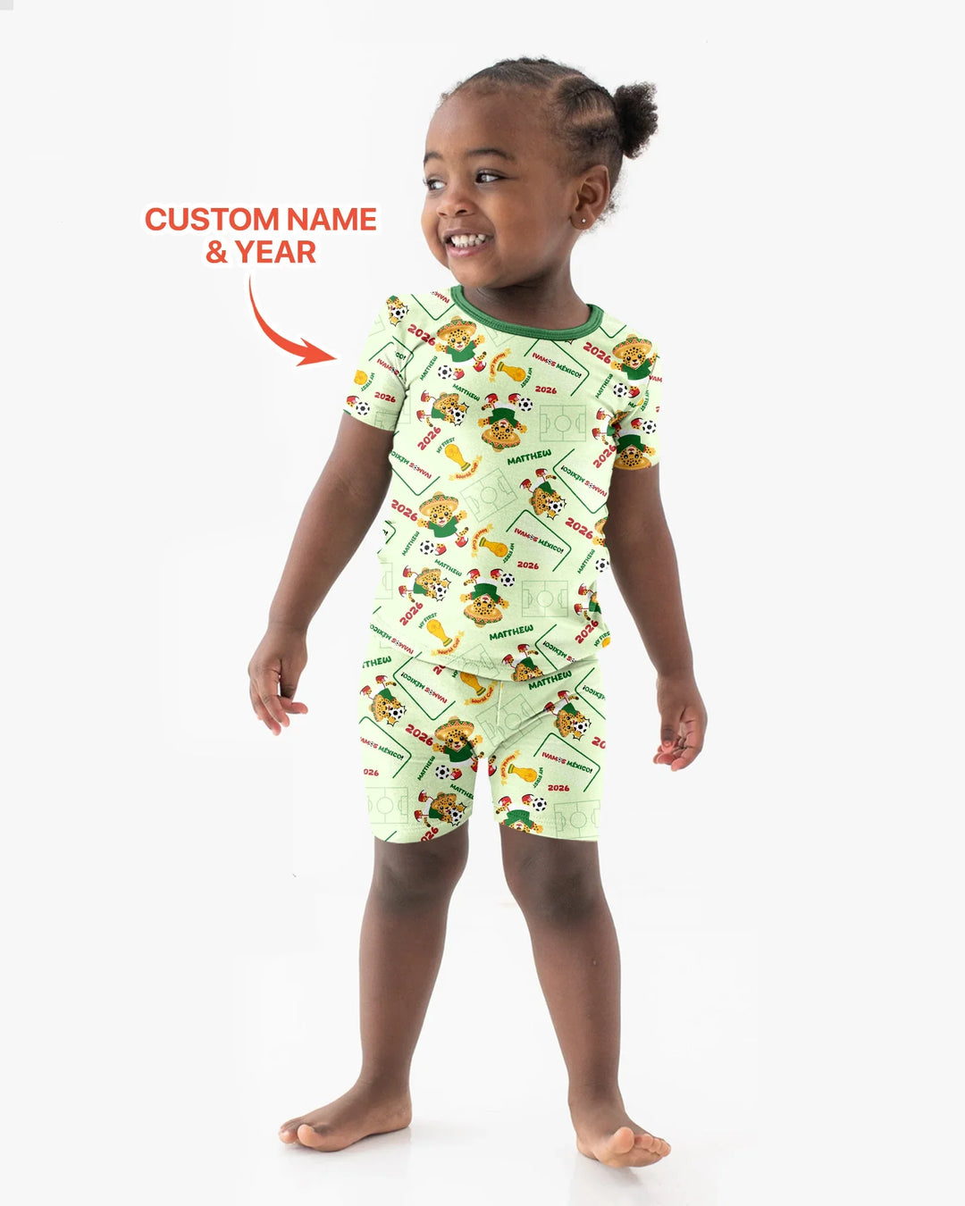 My First World Cup Bamboo Two Piece Short Sleeve Shorts Pajama Set