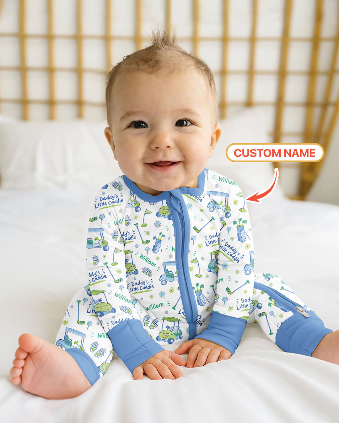 Daddy's Little Caddie Custom Name Bamboo Convertible Zippy