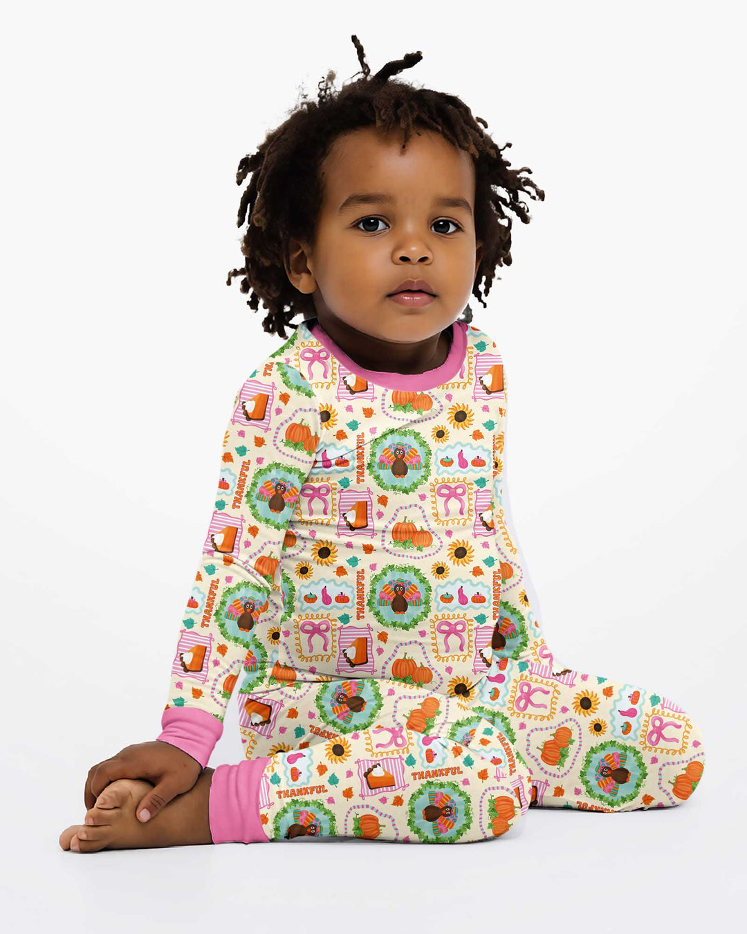 Sweet Thanksgiving Harvest Bamboo Two Piece Long Sleeve Pajama Set