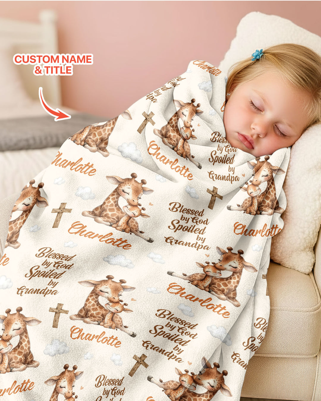 Custom Name Blessed By God Spoiled By Grandma Bamboo Blanket