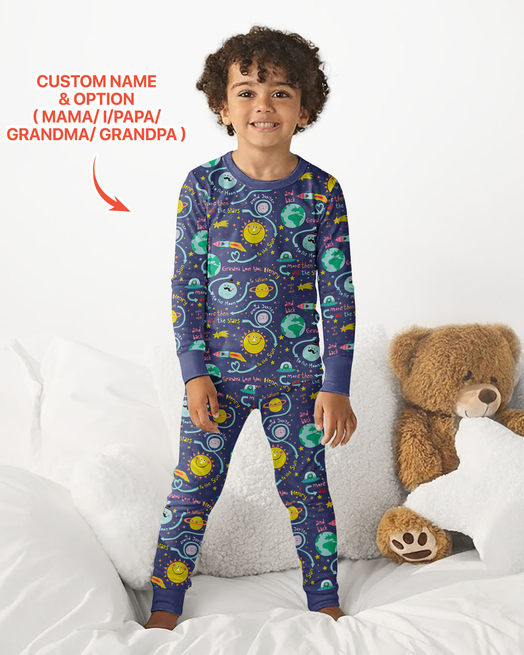Love to the Moon and Back  Bamboo Two Piece Long Sleeve Pajama Set